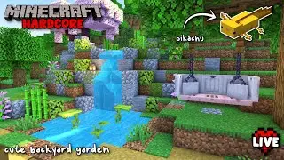 Building the Cute Backyard of my Dreams 🌷 | Hardcore Minecraft Live