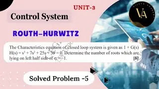 Solved Problem - 5 | Routh Hurwitz Method | Control System | Vijaya Academy |
