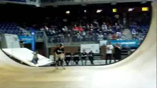 Skateboard pro Jean Postec prelims run in Antwerpen, belgium
