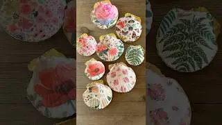 Napkin Decoupage Seashells with Mod Podge Tutorial. Summer Crafts! #crafts #diy #tutorial #handmade