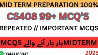 CS408 Most Important MCQs | Repeated Midterm Questions 2025 | HCI Exam Preparation | BY SIR SHARJEEL
