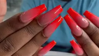 Acrylic ombre pink and nude | Nails tutorial |