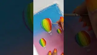 Hot air balloon painting 💯🌈 #art #shorts #viral #satisfying #trending #rainbow #colours