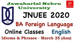 JNU Entrance Exam 2020 | BA Foreign Language | English | Online Classes - I (A) | Test Series JNUEE