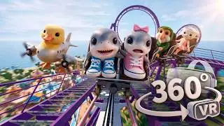 🎢 360&deg; Roller Coaster: LOS LIRILITOS & TRALALEROS Ride! VR 8k