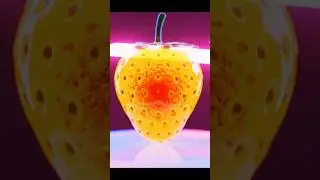 GOLDEN Hologram Strawberry vs Laser Blade | Glass Shatter Sounds Like Heaven! #asmr #shorts #aiart