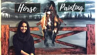 BREAKTHROUGH | HORSE ACRYLIC PAINTING ON HUGE CANVAS | HORSE TIME LAPSE | ArttoHeart Sara AK |