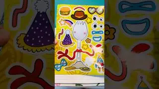 Disney Toy Story 4 Movie DIY Make a Face Stickers with Forky 🍔