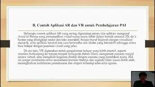 Penjelasan augmented reality (Ar) virtual reality (VR) / UTS / RAMA NURDIN /  ELCE PURWANDARI, M.PD