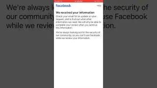 We received your information Facebook account easy fix
