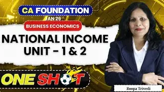 National Income Unit 1,2   - Detailed ONE SHOT - CA Foundation Economics | Roopa Trivedi | Jan 26 |