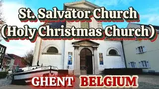 Amazing murals Neo-Byzantine of St. Salvator Church in the north of medieval city of Ghent, Belgium.