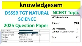 NCERT Lines &rarr; DSSSB Biology PYQs | Life Processes & Control & Coordination
