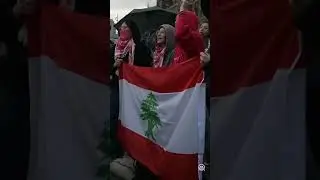 Demonstrators gather at Amsterdam to show solidarity with Lebanon and Palestine