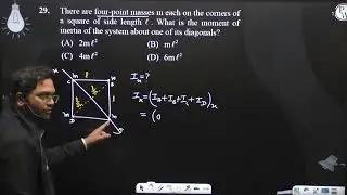 There are four-point masses m each on the corners of a square of side length ℓ. What is th....