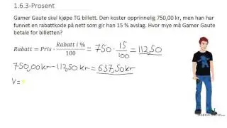 Matematikk 1P: 1.6.3 Prosent avslag