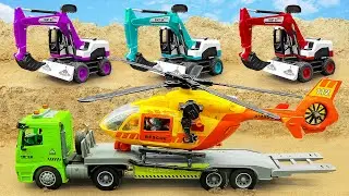 Excavator Rescue Team Helps Friends | Dump Truck Stuck in Dangerous Mud Pit!