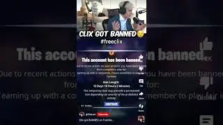 clix got banned on Fortnite #freeclix