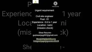 Civil Site engineer (Urgent Requirement)|civil engineering job vacancy 2023 #job #shorts #short