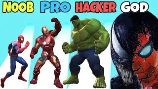 NOOB vs PRO vs HACKER vs GOD in Merge Superhero: Fighting (new upgrade)
