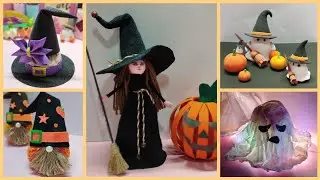 5 Halloween decorations 🎃witch / gnome / clay doll ghost / paper ghost / witch hat