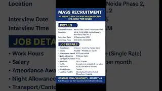 Mass Recruitment at Medico Electrodes International Ltd.