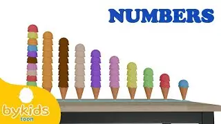 Baby Learn Numbers and Colors with Ice Cream Scoops  | Sing along with Bykids Toon | Nursery Rhymes