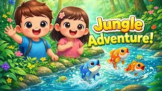 Kids Jungle Adventure | Fun Trip, River & Catching Fish 🐟🌿