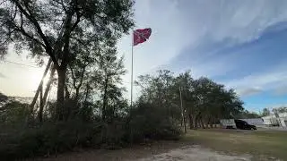 White Springs, Florida! Confederate Memorial Flag site beside I-75! (Feb 16, 2025)