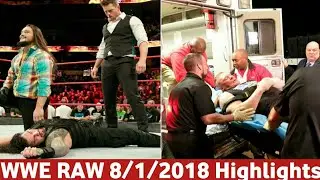 Roman reigns Attacked by The Miz on raw 1/8/2018 ! Braun strowman brutalize both Brock lesnar & Kane