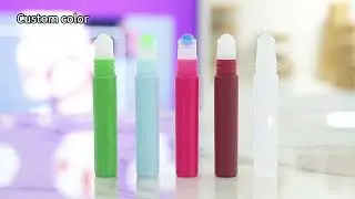 10ml Perfume Bottles Small Size Roll on Bottle Cosmetic Packing Plastic Steel Roller Bottles