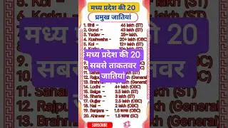 MP की 20 सबसे बड़ी जातियाँ &ndash; जनसंख्या लाखों में! #Shorts #MadhyPradesh #CastePopulation #MPCasteList