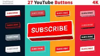 Youtube Subscribe Buttons - Stock video - Motion Graphics
