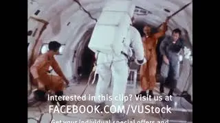 Apollo 11 training - Astronaut walk to a console in plane low weightlessness