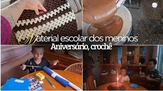 Só tinha 100 reais para os materiais  escolares 😔 fiz crochê para uma seguidora, 🎂 do Isaque!
