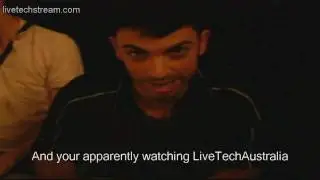 Chas from The Chaser give LiveTechAustralia a plug