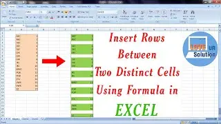 Insert Blank Rows between distinct cells using Formula in Excel