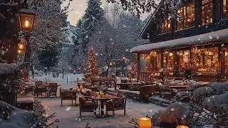 Warm January Winter Piano ⛄ Cozy Coffee Porch Ambience for Stress Relief and Calm