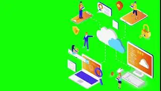 Cloud Computing animations, transitions, SFX, green screen.