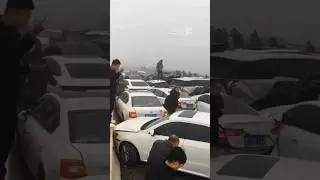 MASSIVE PILEUP! 🚗💥 Zero visibility fog turns highways into chaos&mdash;would you survive? #Emergency #Prep