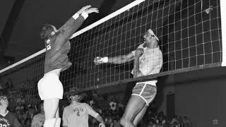Wilt Chamberlain Plays Exhibition Volleyball Match