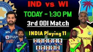 India 3rd Odi playing 11 | India Playing 11 VS West Indies | Ind Playing 11 For 3rd Odi Match