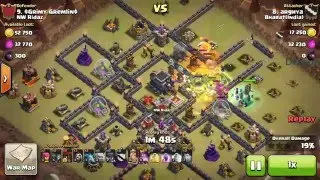 Clash of Clans: 3 Star Attack on Th9 Spread Out Base.