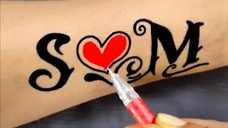 SM couple tattoo designs // Easy tattoo designs with pen //