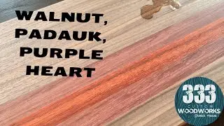 Walnut, Padauk, and Purpleheart Cutting Board
