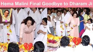 Heartbroken Hema Malini Pays Last Respect to Dharmendra 😭 💔 😭