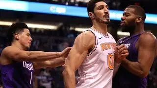 Devin Booker Ejected! Enes Kanter 15 Points 1st Quarter! 2017-18 Season