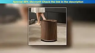 Limited Wooden Look Dual Bin Household Trash Can for Bedroom Living Room Bathroom Creative Waste Ba