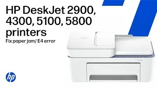 How do I fix a paper jam (E4 error) on my HP DeskJet 2900, 4300, 5100, or 5800 printer?
