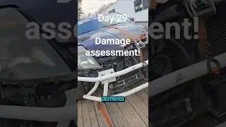 Day 29: Damage assessment and then some cleaning! #progress #350z #damage #car #cleaning